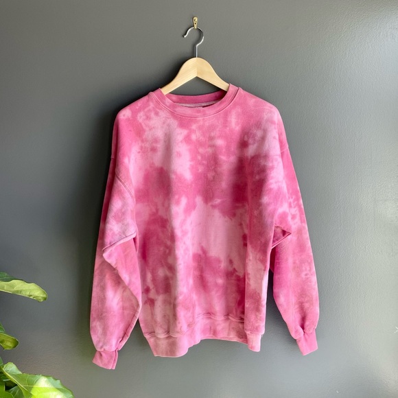 Tops - Handmade Hand Tie Dyed Oversized Crew Neck Sweatshirt